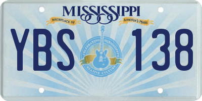 MS license plate YBS138