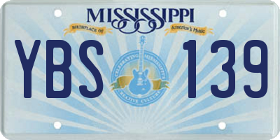 MS license plate YBS139