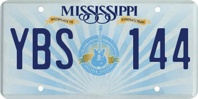 MS license plate YBS144