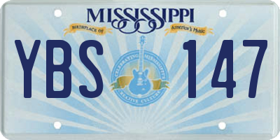 MS license plate YBS147