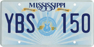 MS license plate YBS150