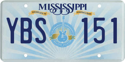 MS license plate YBS151