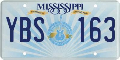 MS license plate YBS163