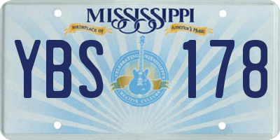 MS license plate YBS178