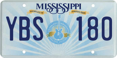 MS license plate YBS180