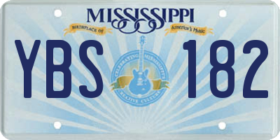 MS license plate YBS182