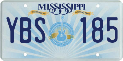 MS license plate YBS185