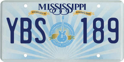 MS license plate YBS189