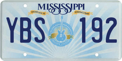 MS license plate YBS192