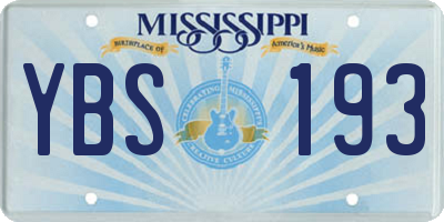 MS license plate YBS193