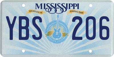 MS license plate YBS206