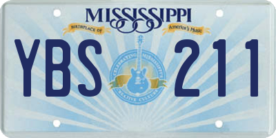 MS license plate YBS211