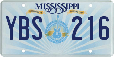 MS license plate YBS216