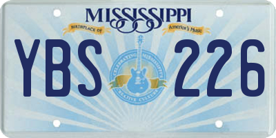 MS license plate YBS226