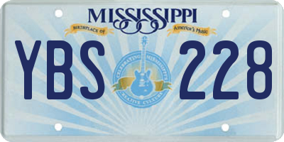 MS license plate YBS228