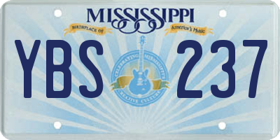 MS license plate YBS237