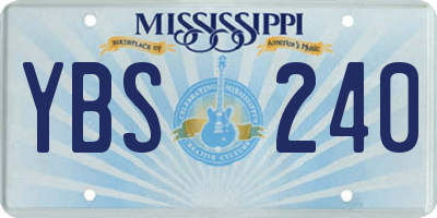 MS license plate YBS240