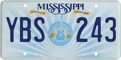 MS license plate YBS243