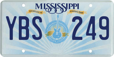 MS license plate YBS249