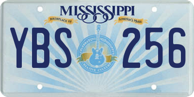 MS license plate YBS256