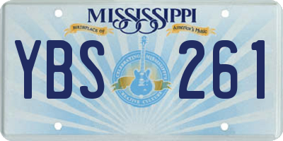 MS license plate YBS261