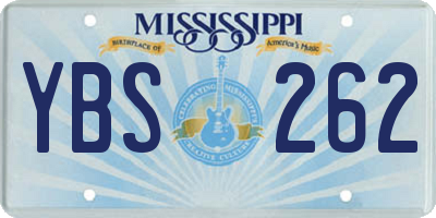 MS license plate YBS262