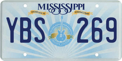 MS license plate YBS269
