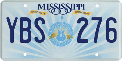 MS license plate YBS276