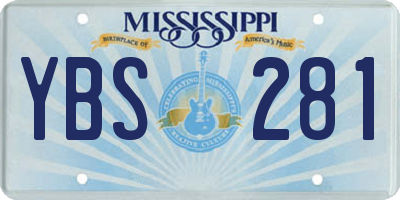 MS license plate YBS281