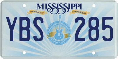 MS license plate YBS285