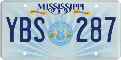 MS license plate YBS287