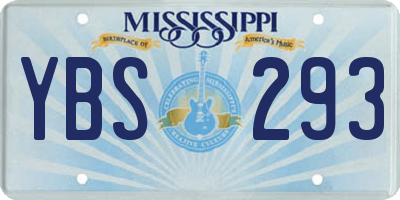MS license plate YBS293