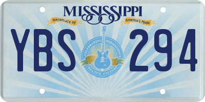 MS license plate YBS294