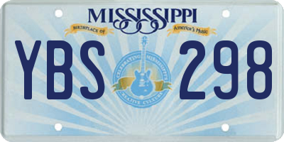 MS license plate YBS298