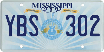 MS license plate YBS302
