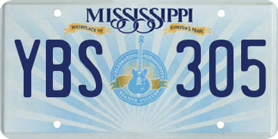 MS license plate YBS305