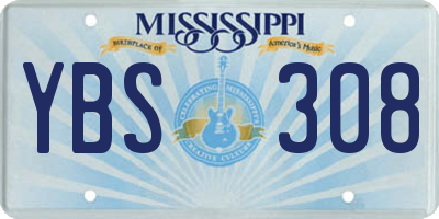 MS license plate YBS308