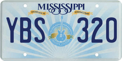 MS license plate YBS320