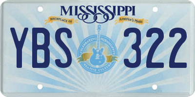 MS license plate YBS322