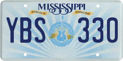MS license plate YBS330