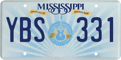 MS license plate YBS331