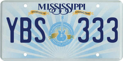 MS license plate YBS333