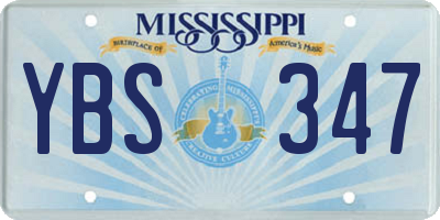 MS license plate YBS347