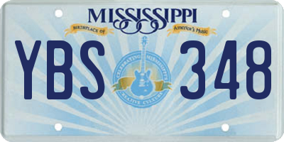 MS license plate YBS348