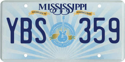 MS license plate YBS359