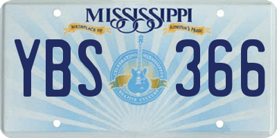 MS license plate YBS366