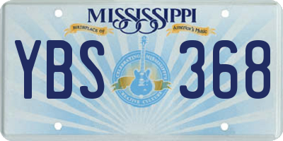 MS license plate YBS368