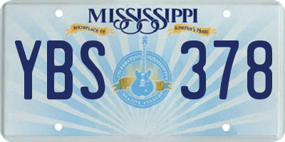 MS license plate YBS378