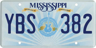 MS license plate YBS382