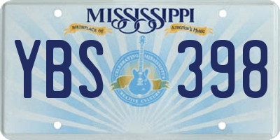 MS license plate YBS398